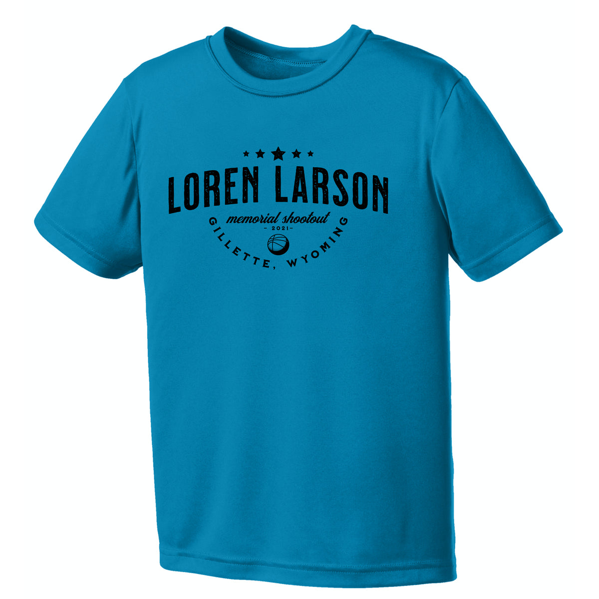 Loren Larson Memorial Shootout Neon Blue Performance Tee – That