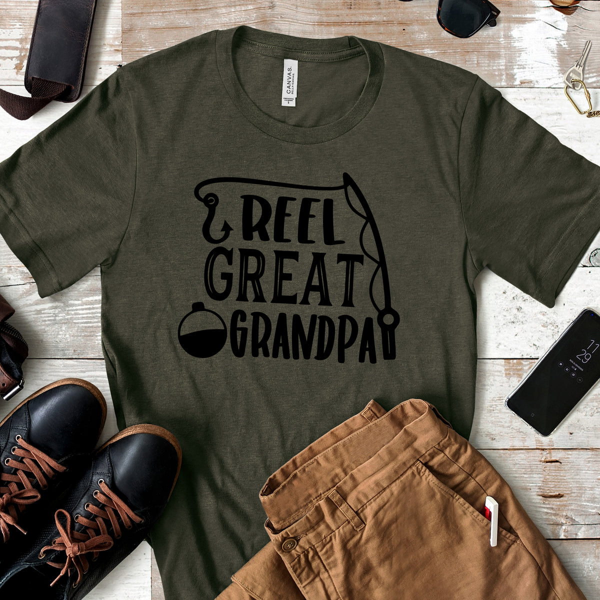 Reel Great Grandpa - Fishing Fathers Day T-shirt – That Embroidery Place  and Design