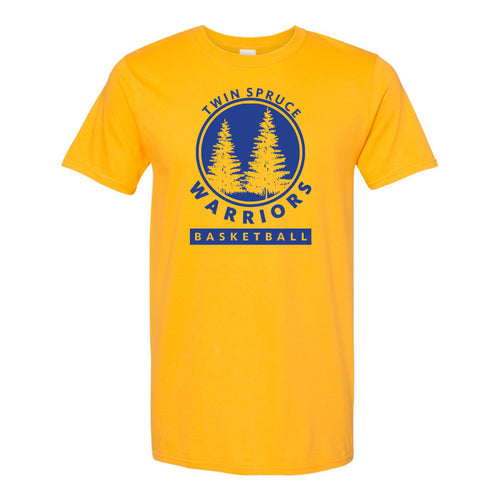Twin Spruce Warriors Boys Basketball - Gold Gildan - Softstyle® T-Shirt