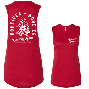 Campfire Crew - Red Women's Jersey Muscle Tank