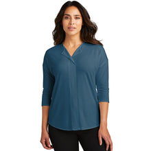 Port Authority® Ladies Concept 3/4-Sleeve Soft Split Neck Top – First National Bank