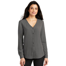 Port Authority ® Ladies Long Sleeve Button-Front Blouse – First National Bank