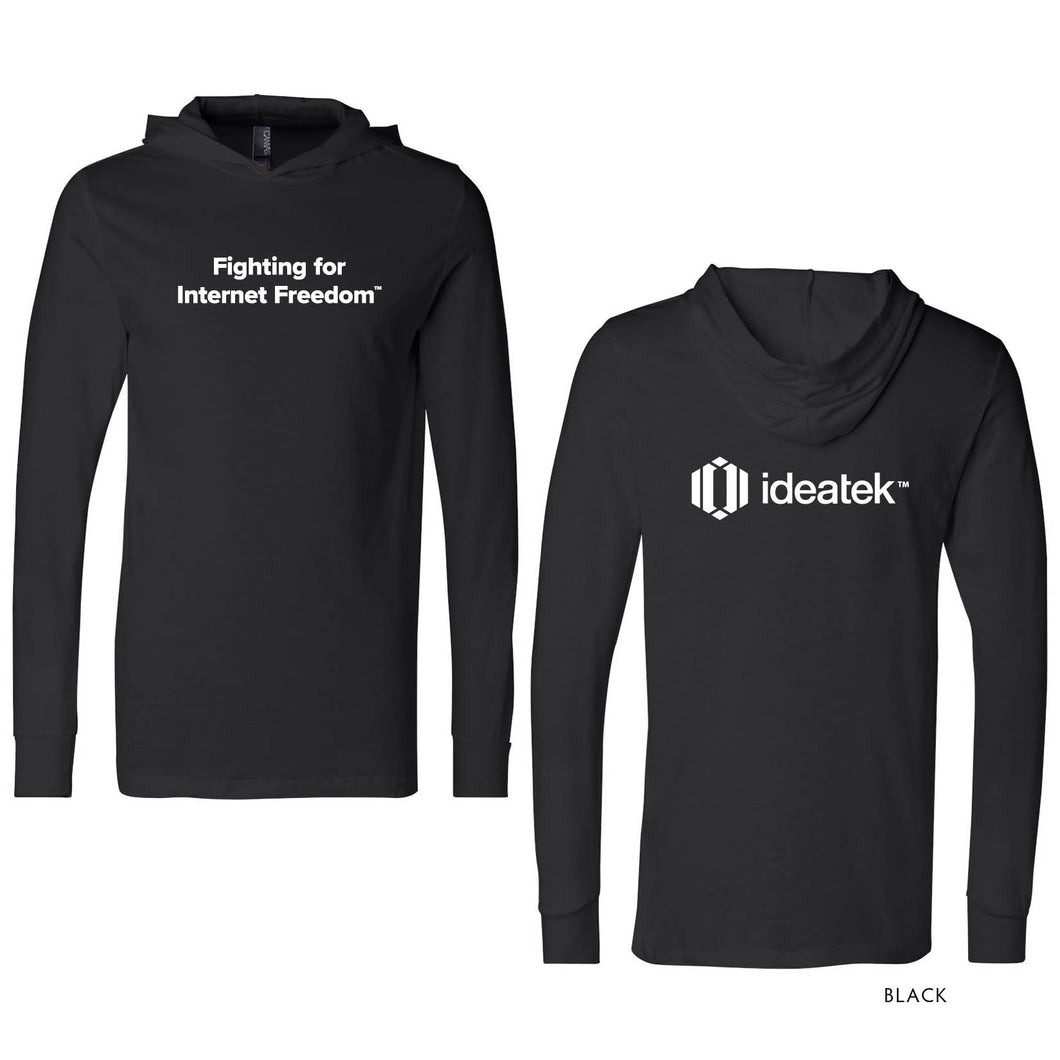 Ideatek - Fighting for Internet Freedom Jersey Hooded Long Sleeve Tee