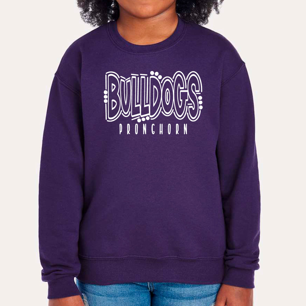 Pronghorn Elementary Bulldogs Youth Crewneck Sweatshirt