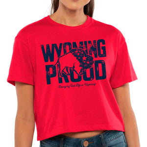 Wyoming Proud Buffalo Women's Crop Top