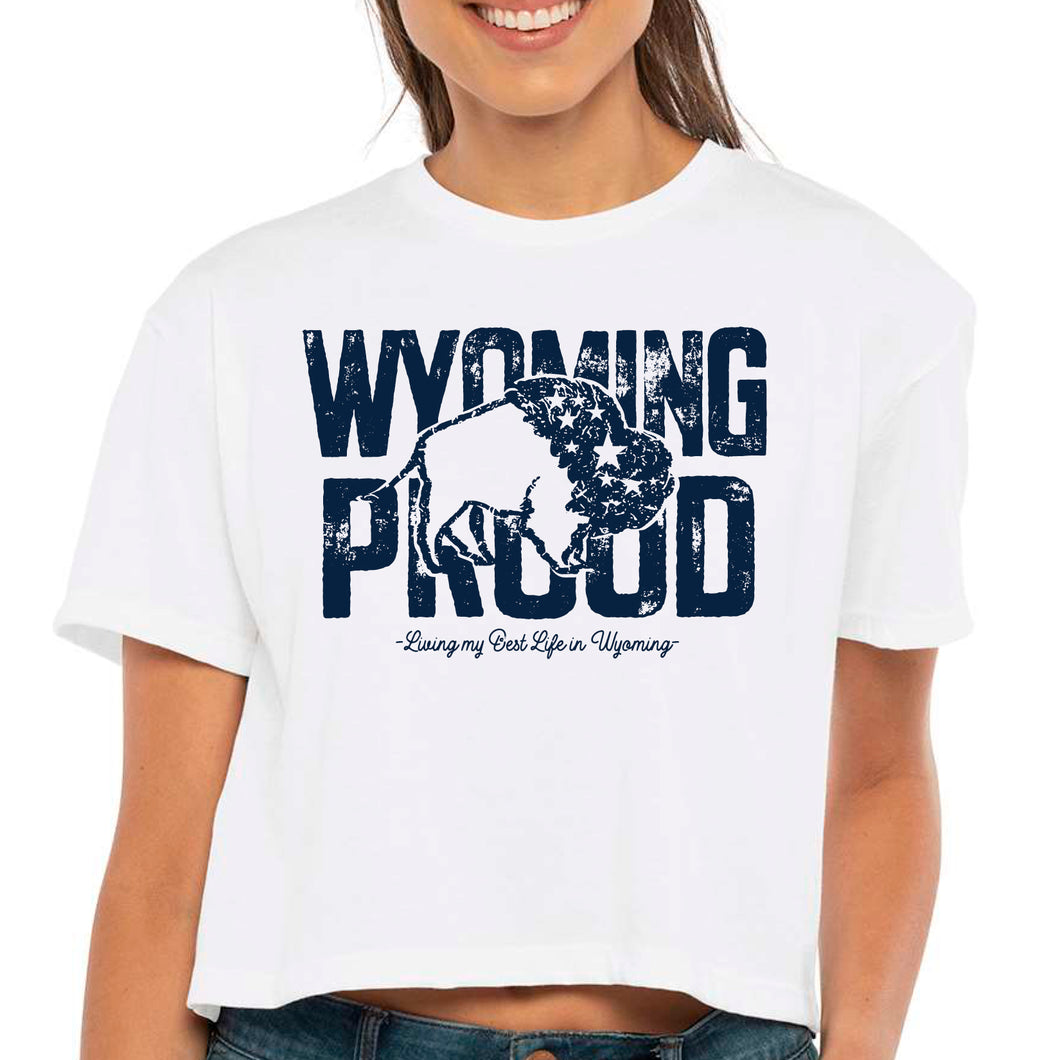 Wyoming Proud Buffalo Women's Crop Top