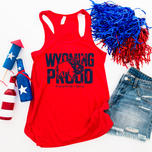 Wyoming Proud Buffalo Women's Flowy Racerback Tank