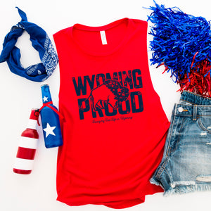 Wyoming Proud Buffalo - Jersey Muscle Tank