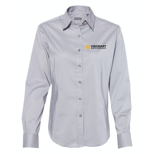Visionary Broadband - Van Heusen - Grey Women's Collar Shirt
