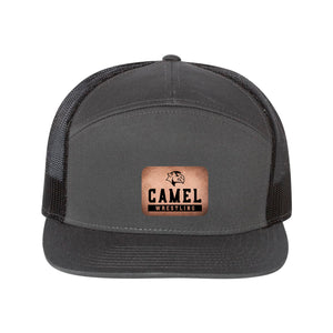 Leather Patch Campbell County High School Camels Wrestling Black Trucker Cap
