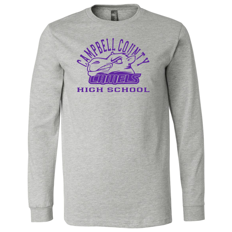 Campbell County High School Camels – Grey Unisex Jersey Long Sleeve Tee
