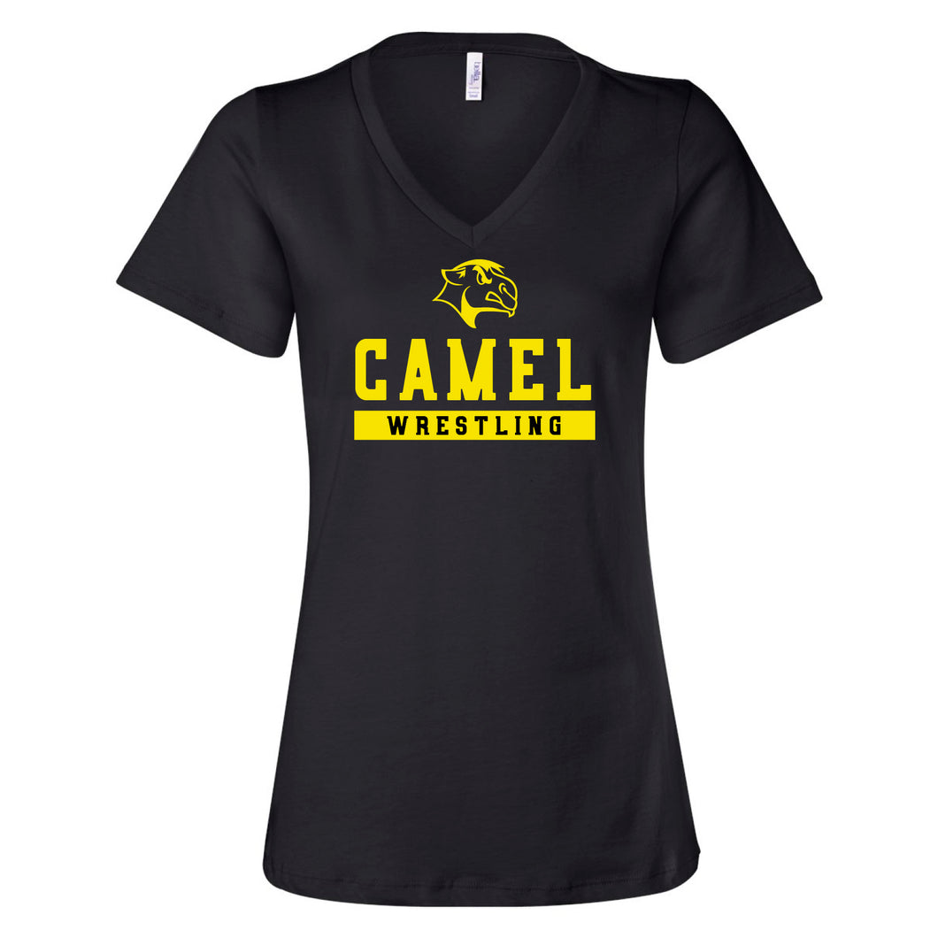 Campbell County High School Camels Wrestling Women’s Black V-Neck Tee
