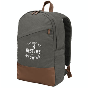Living My Best life in Wyoming Steamboat Cotton Canvas Backpack