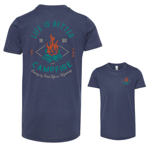 Life is Better by the Campfire Heather Navy T-shirt