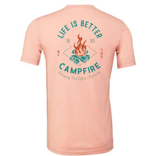 Life is Better by the Campfire Peach T-shirt