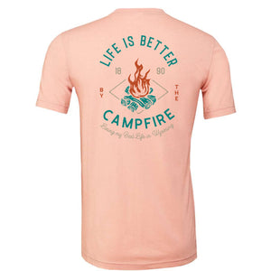 Life is Better by the Campfire Peach T-shirt