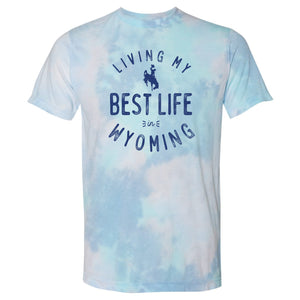Living My Best Life in Wyoming Steamboat Turquoise Dream Tie Dye T-shirt