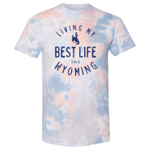 Living My Best Life in Wyoming Steamboat Coral Dream Tie Dye T-shirt