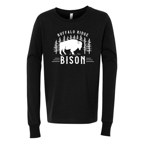 Buffalo Ridge Bison - Adult Long Sleeve Bella+Canvas Black Shirt