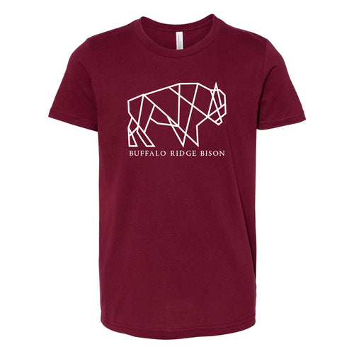 Buffalo Ridge Bison - YOUTH Maroon T-Shirt
