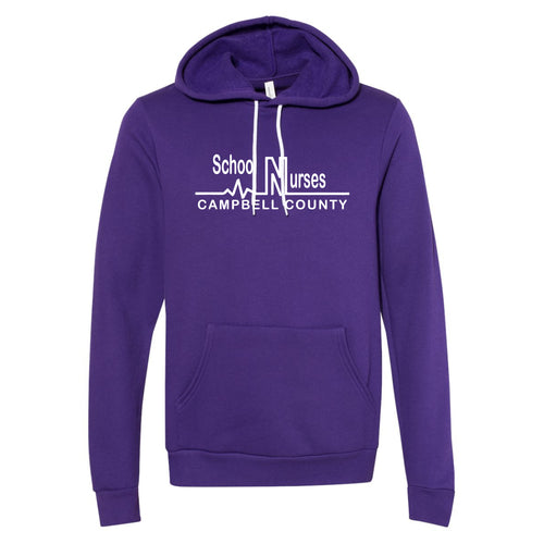 Campbell County School Nurses - Bella+Canvas Purple Hooded Sweatshirt