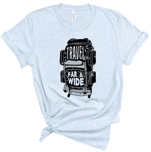 Travel Far & Wide Heather Ice Blue T-shirt