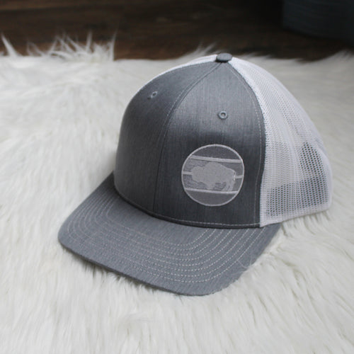 Buffalo Snapback – Heather Gray / White