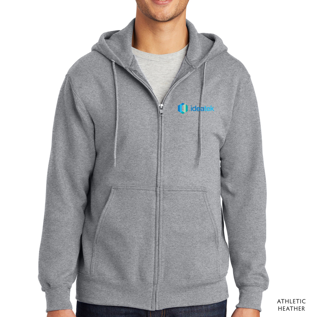 Ideatek - Port & Company® Essential Fleece Full-Zip Hooded Sweatshirt