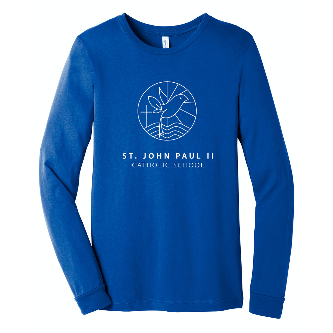 St. John Paul II Catholic School BELLA + CANVAS Adult Unisex Jersey Long Sleeve Royal Tee