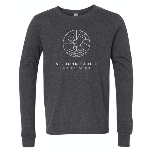 St. John Paul II Catholic School BELLA + CANVAS - Youth Jersey Long Sleeve Dark Grey Tee