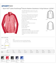 Wagonwheel Sport-Tek® Ladies PosiCharge® Electric Heather Colorblock 1/4-Zip Pullover