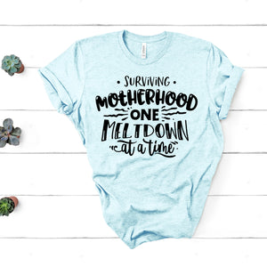 Surviving Motherhood One Meltdown at a Time - Mom Life T-shirt
