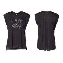 Mom Life is the Best Life Black Flowy Muscle Tee