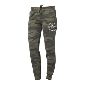 Women's Living My Best Life in Wyoming Steamboats Camo Sweatpants Joggers