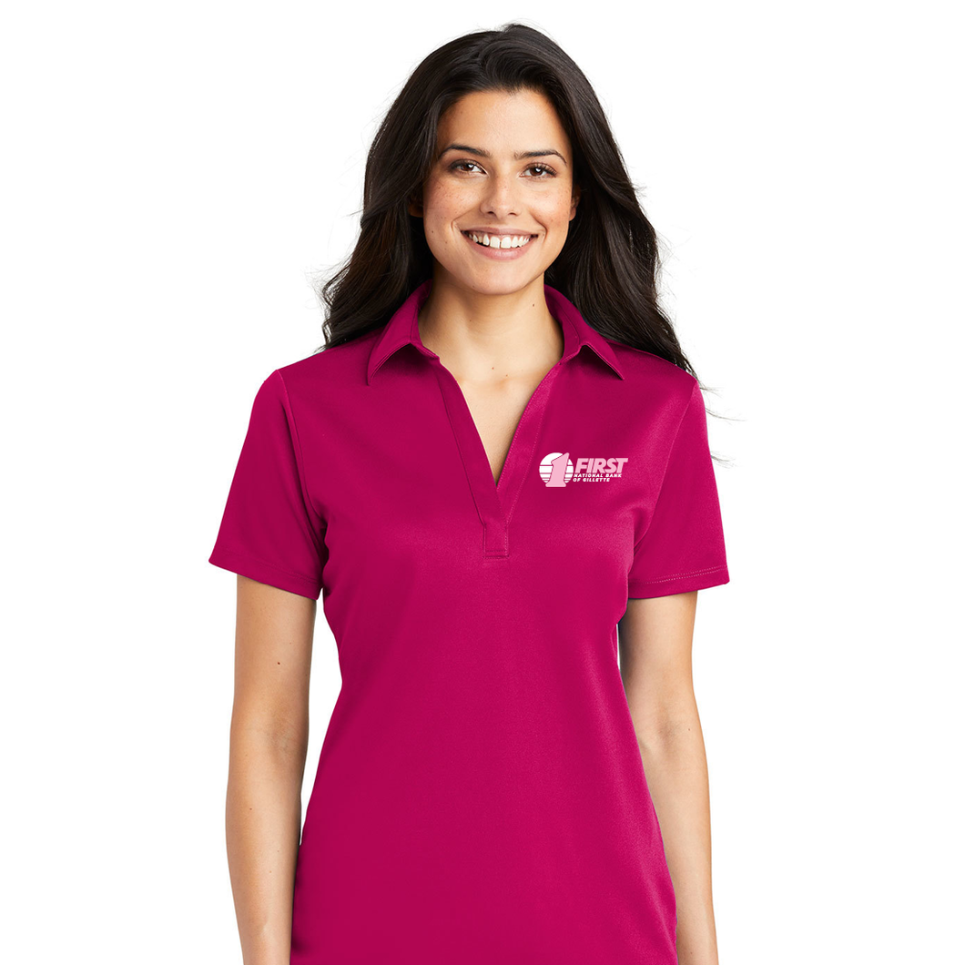 First National Bank Paint Gillette Pink - Port Authority® Ladies Silk Touch™ Performance Polo