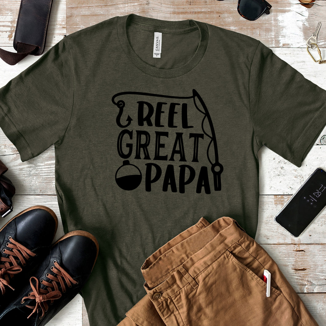 Reel Great Papa - Fishing Fathers Day T-shirt