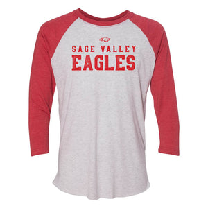Sage Valley Eagles Red Vintage Baseball Raglan Tee