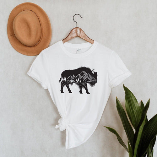 Mountain Buffalo Roam White T-shirt