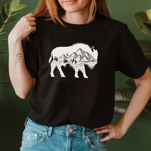 Mountain Buffalo Roam Black T-shirt