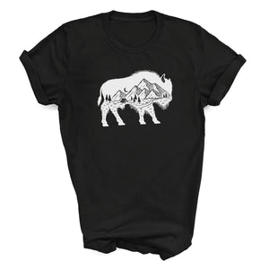 Youth Mountain Buffalo Roam Black T-shirt