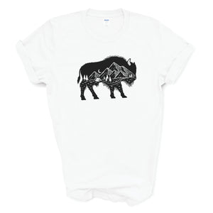 Youth Mountain Buffalo Roam White T-shirt