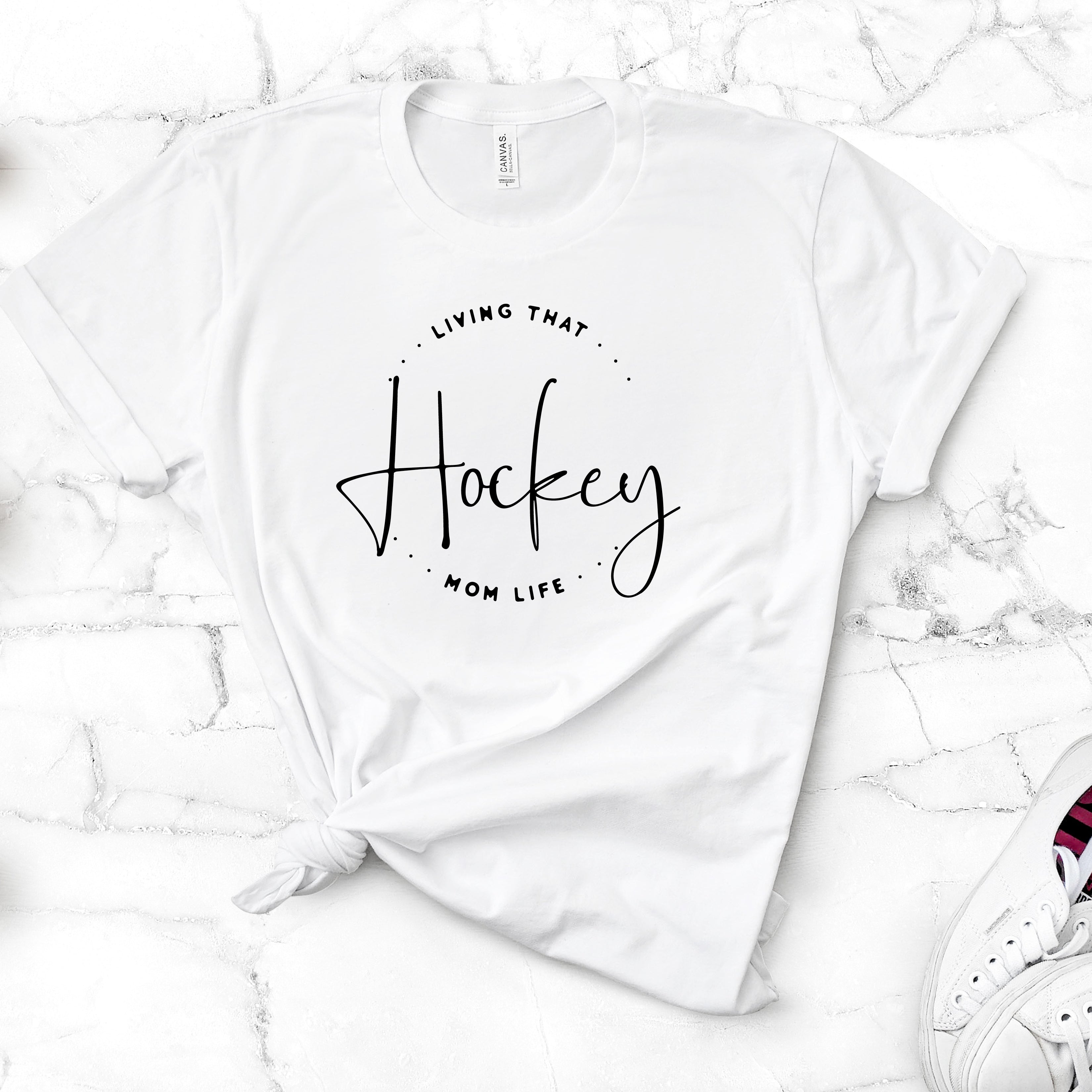 Ice Hockey Hockey Mom Apparel Living That Hockey Mom Life T-Shirt