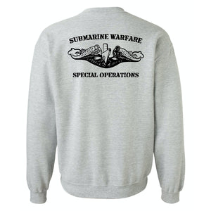 Submarine Warfare Special Operations Grey Heavy Blend Crewneck Sweatshirt