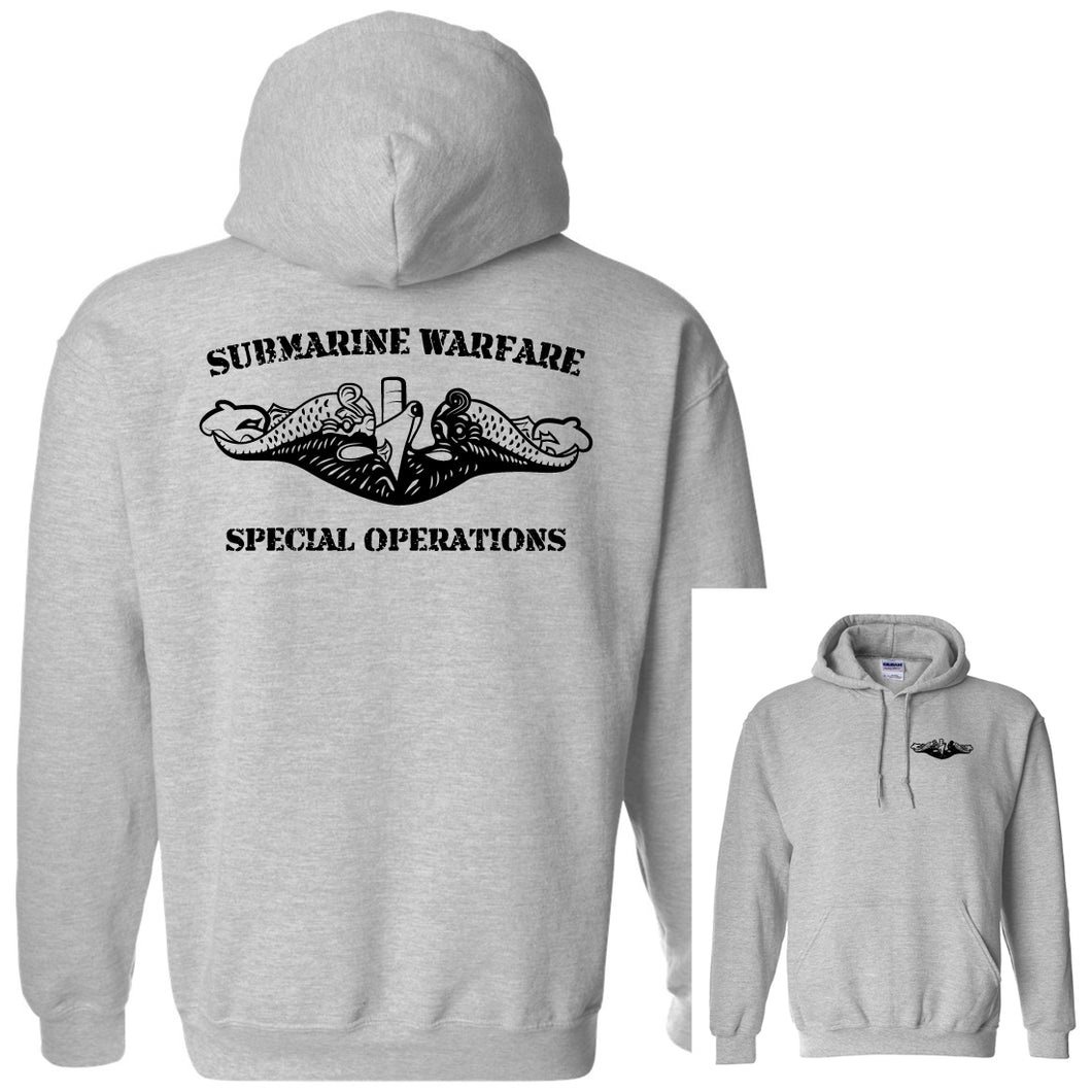 Submarine Warfare Special Operations Grey Heavy Blend Hooded Sweatshirt