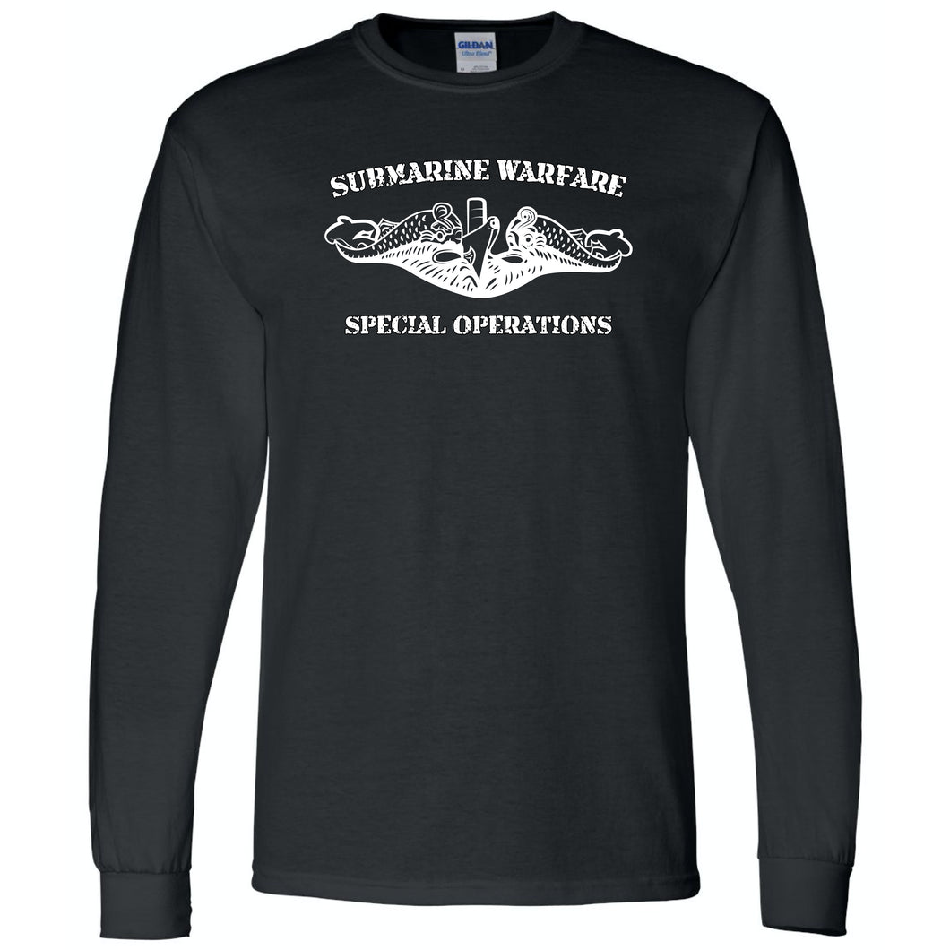 Submarine Warfare Special Operations Black Long Sleeve T-Shirt