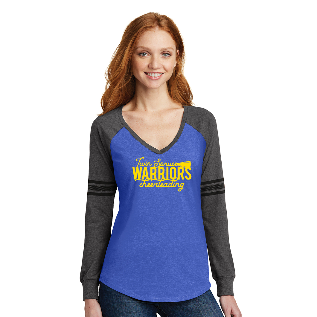 Twin Spruce Warriors Cheerleading - District ® Women’s Game Long Sleeve V-Neck Tee
