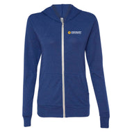 Visionary Broadband - BELLA + CANVAS - Navy Unisex Triblend Lightweight Full-Zip Hooded Long Sleeve Tee
