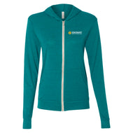 Visionary Broadband - BELLA + CANVAS - Teal Unisex Triblend Lightweight Full-Zip Hooded Long Sleeve Tee