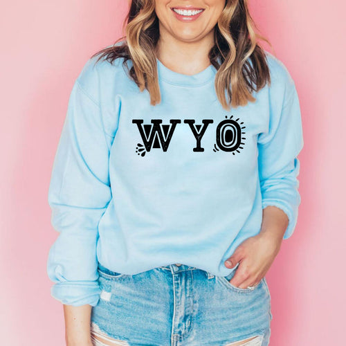 WYO Light Baby Blue Crewneck Sweatshirt