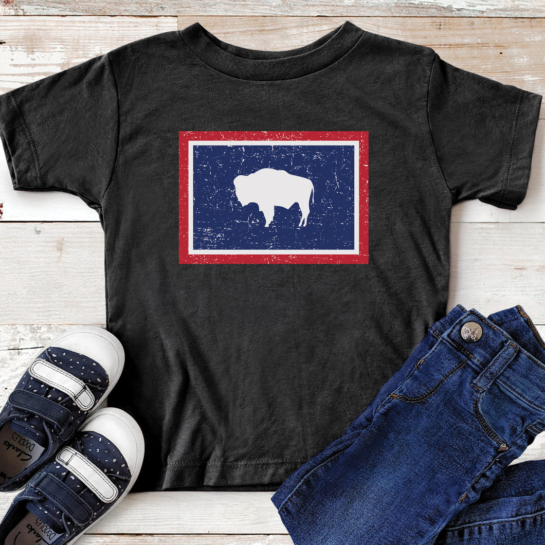 Wyoming Flag Youth and Toddler T-shirt